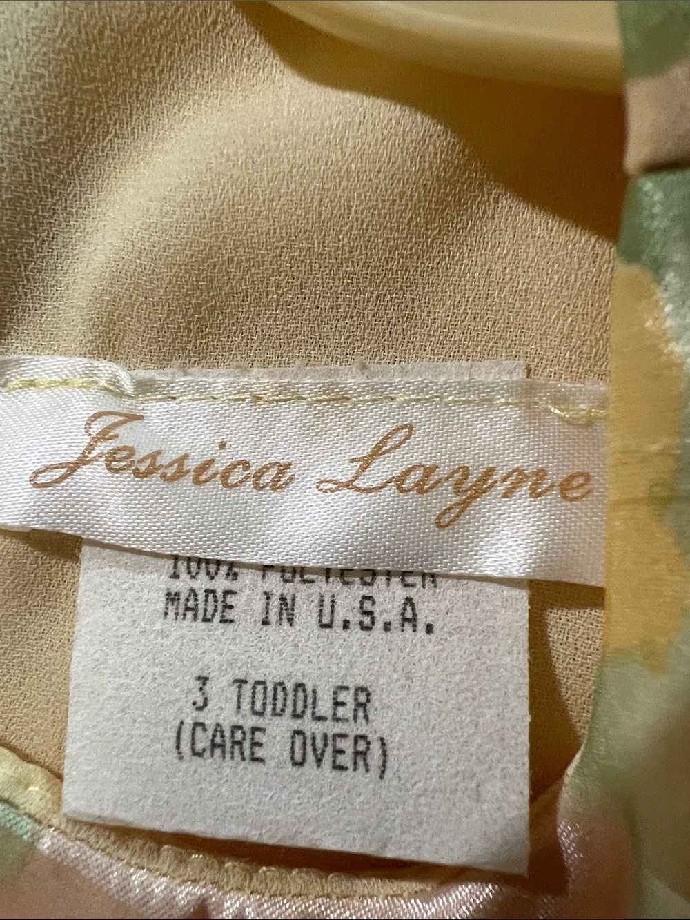 Vintage Pastel Striped Organza Bow Dress by Jessica Layne 3T - Picture 3 of 6